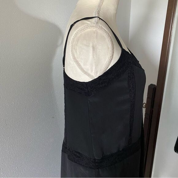 Joie Black Silk Lace Trimmed Mini Spaghetti Strap Fiorato Slip Dainty Dress - Picture 4 of 10